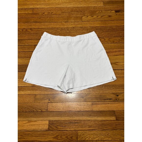 J. Jill Wearever Collection Womens Bermuda Shorts Sz Large White Elastic Pull On - Picture 1 of 4